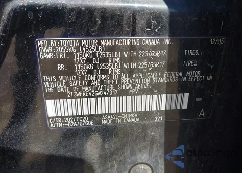 2016 Toyota Rav4 Xle z USA, uszkodzony, nr VIN 2T3WFREV2GW247317